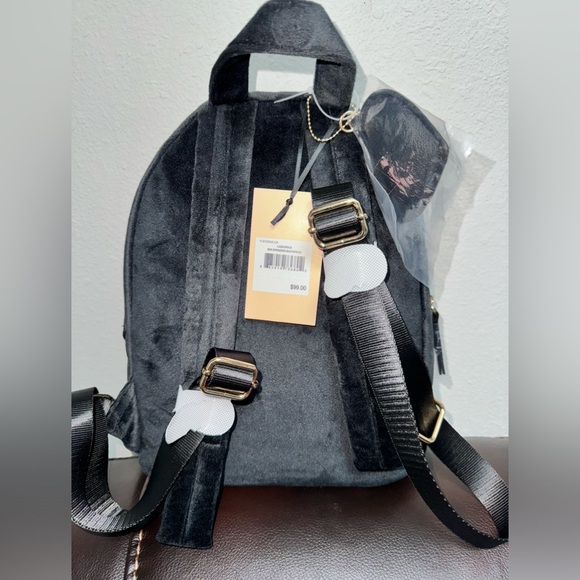 Juicy Couture Big Spender Velvet Backpack Black Velour - Picture 3 of 5